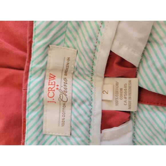 J Crew size 2 rusty coral cotton broken in chino shorts - Picture 3 of 5